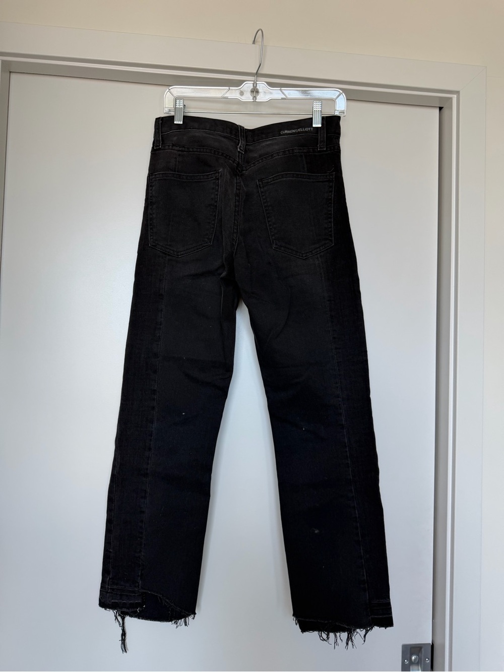 Current/Elliott Black Jeans with Front Silver Zippers - Picture 2 of 3